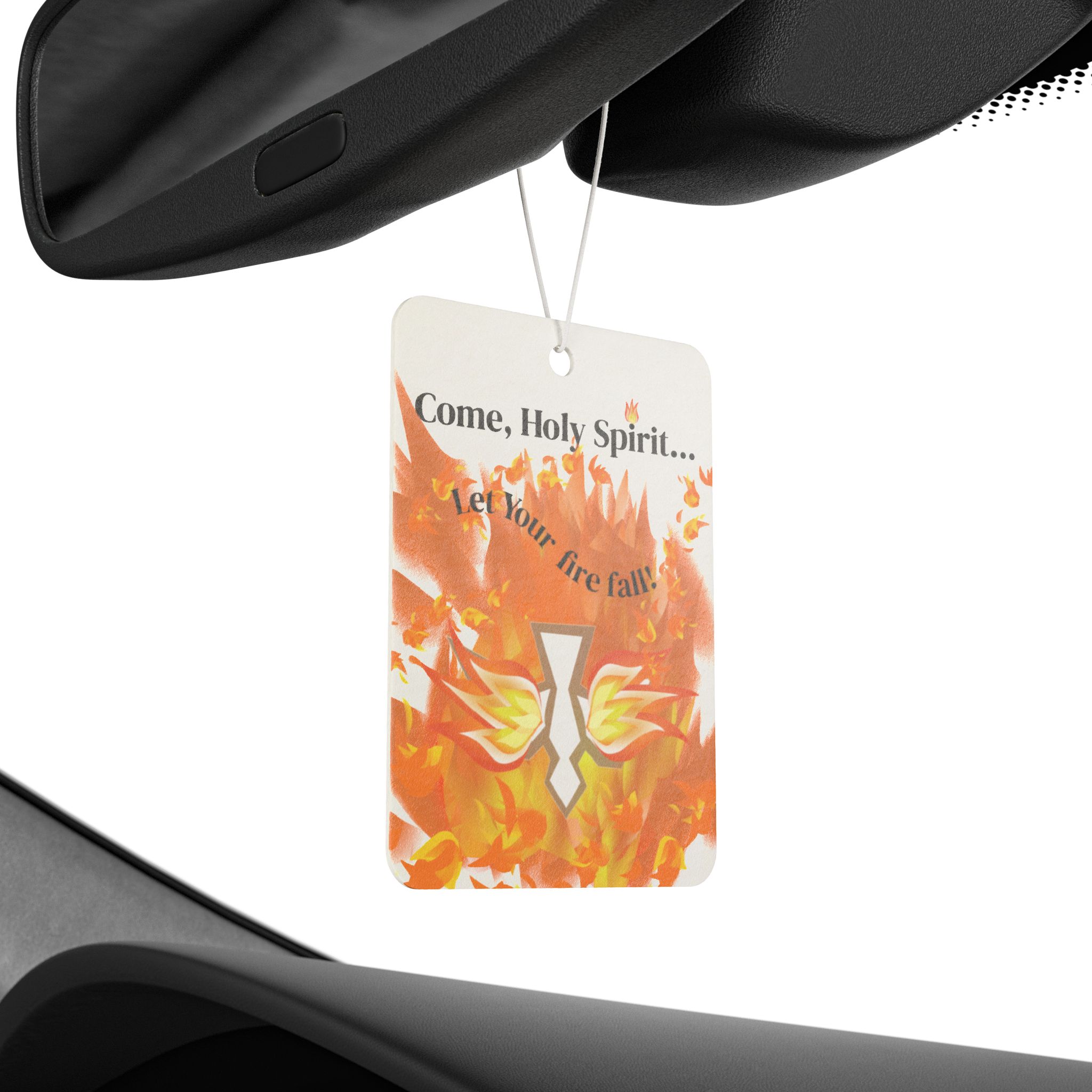 Holy Spirit Flame Car Air Freshener – 'Come, Holy Spirit… Let Your Fire Fall' Christian Religious Scented Ornament - Image 4