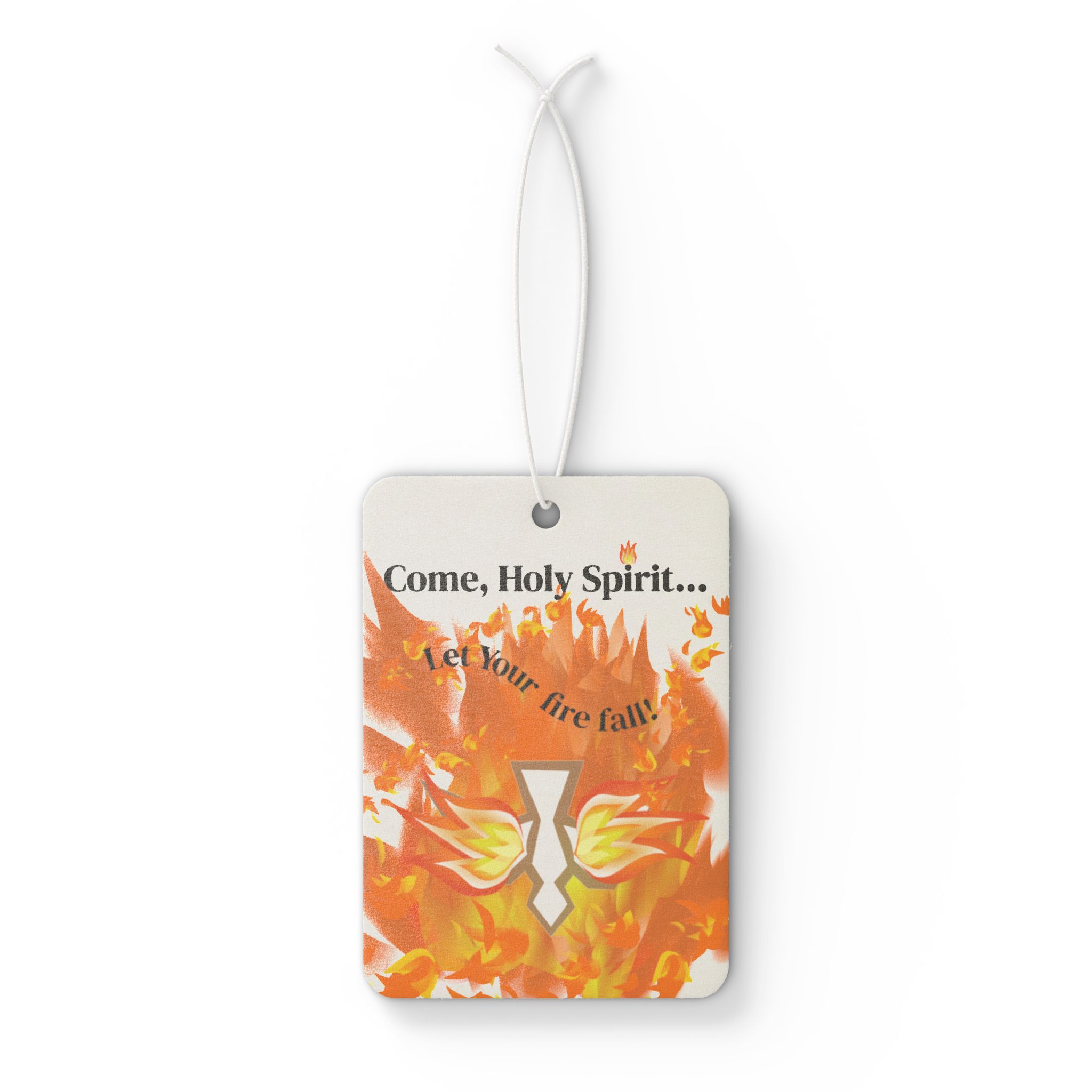 Holy Spirit Flame Car Air Freshener – 'Come, Holy Spirit… Let Your Fire Fall' Christian Religious Scented Ornament - Image 2