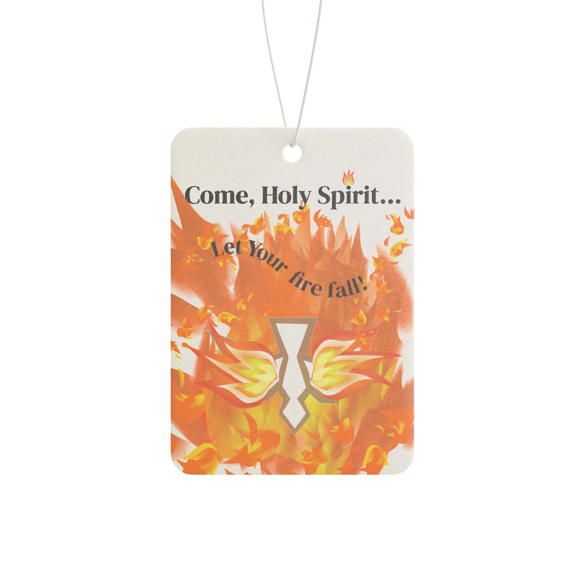 Holy Spirit Flame Car Air Freshener – 'Come, Holy Spirit… Let Your Fire Fall' Christian Religious Scented Ornament - Image 3